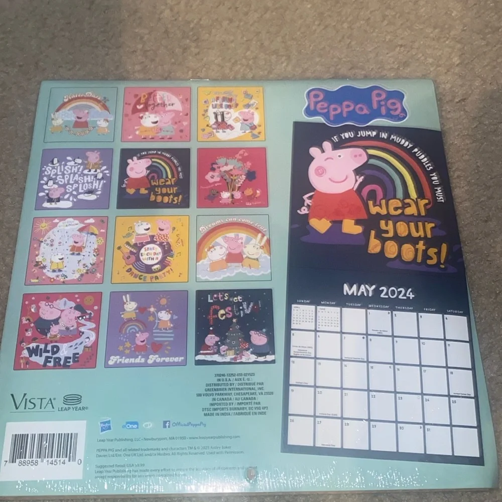 Peppa🐽Pig 2024 16-Month Wall Calendar